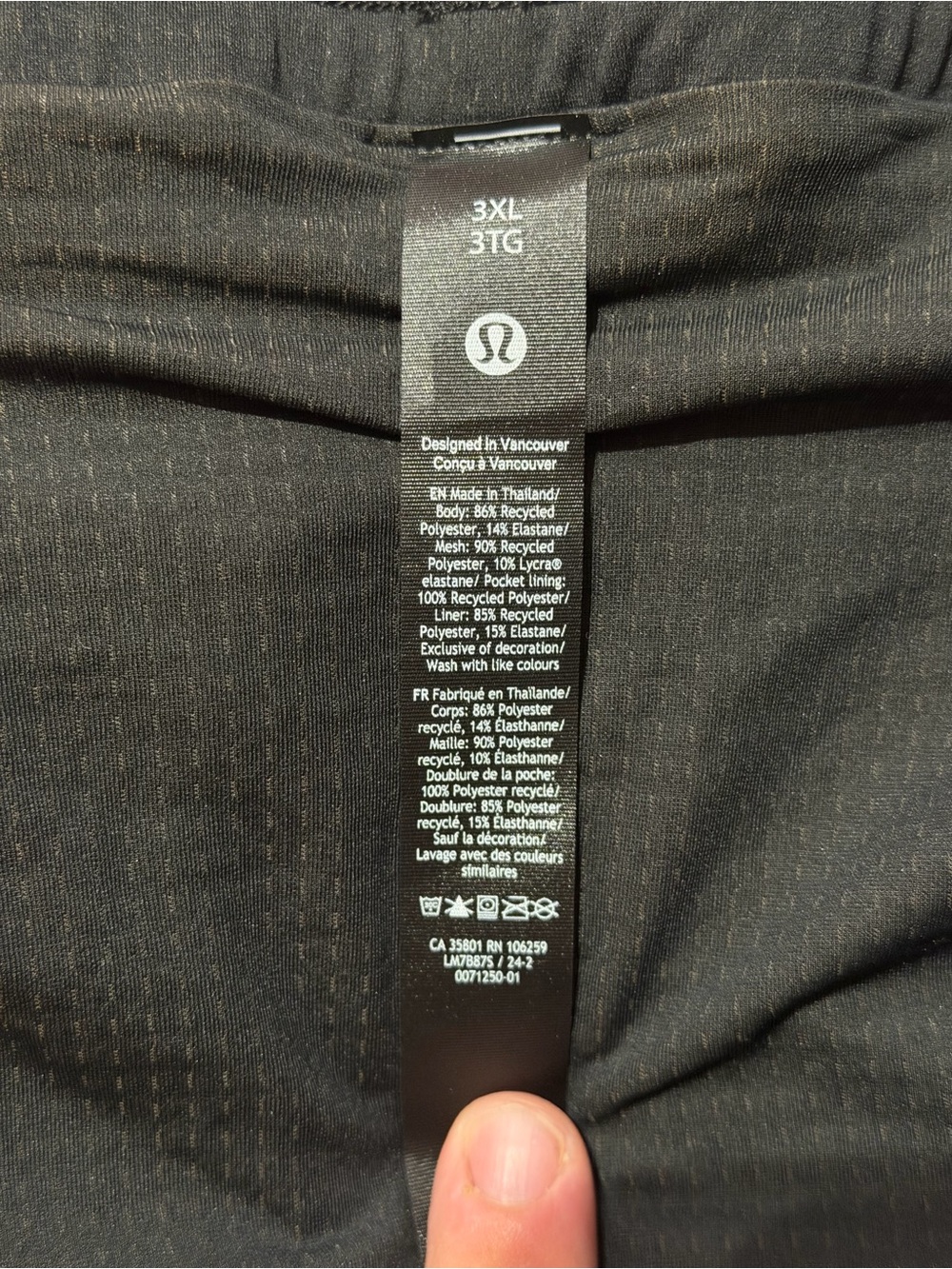 *NWT Lululemon Men’s Pace Breaker Shorts 9" Lined Black 3XL - Picture 6 of 7